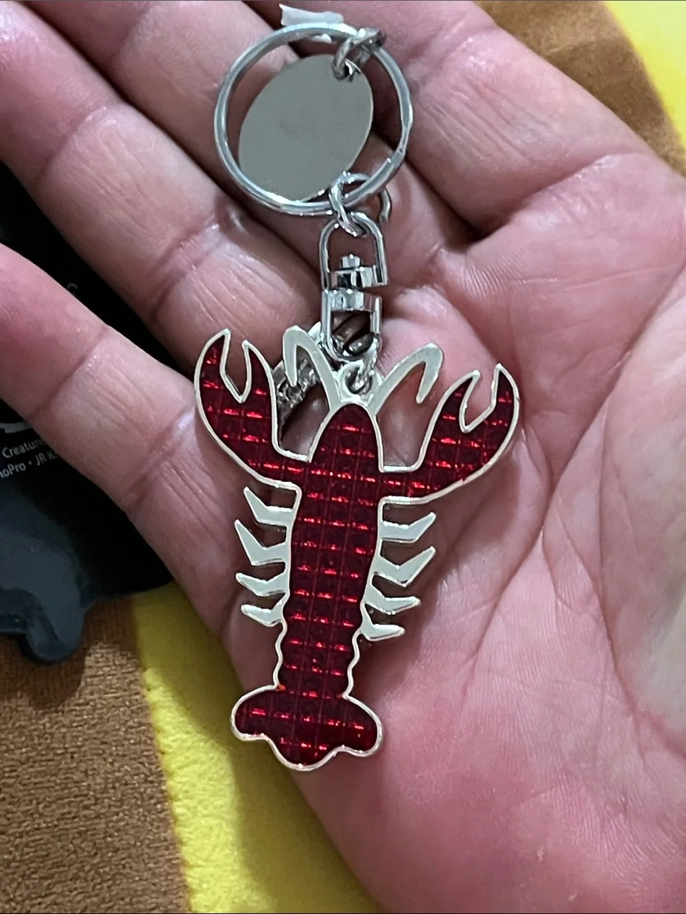 Pokemon Pikachu Yellow Keychain with Red Lobster Charm